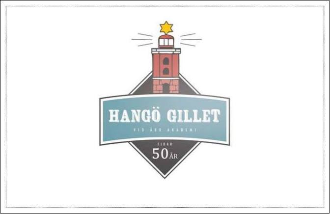 Hangö Gillet 50 år logo designat av Victor Stenström och Sarina Holappa.